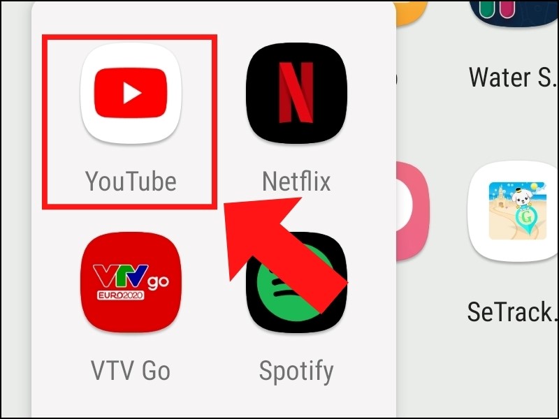 Mở ứng dụng Youtube trên điện thoại android