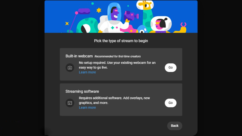 Lựa chọn các hình thức live game trực tiếp trên Youtube
